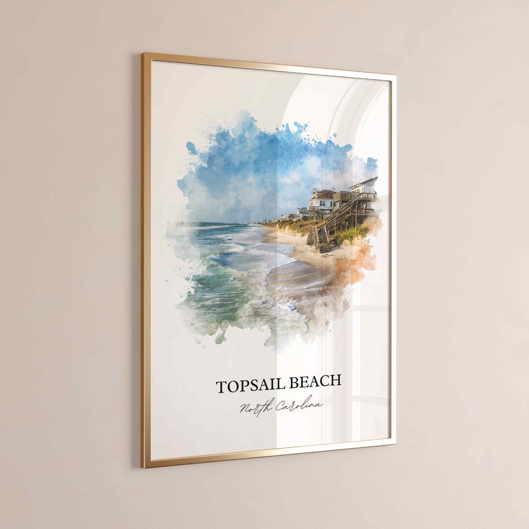 Topsail Beach, NC – Watercolor Art Print