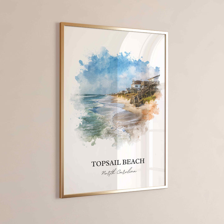 Topsail Beach, NC – Watercolor Art Print