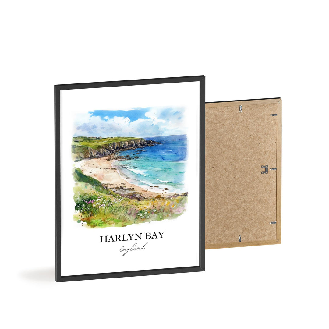 Harlyn Bay, United Kingdom – Watercolor Art Print