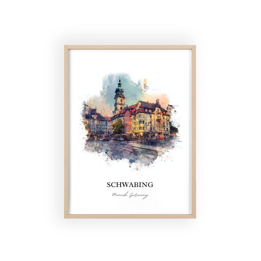 Schwabing, Germany – Watercolor Art Print