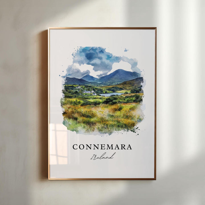 Connemara Ireland Wall Art, Connemara Print, Connemara Watercolor Art, Western Ireland Gift,