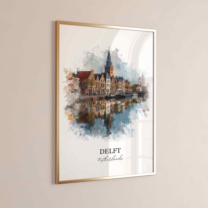 Delft, Netherlands – Watercolor Art Print