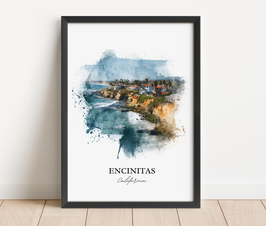 Encinitas, CA – Watercolor Art Print