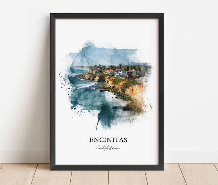 Encinitas, CA – Watercolor Art Print