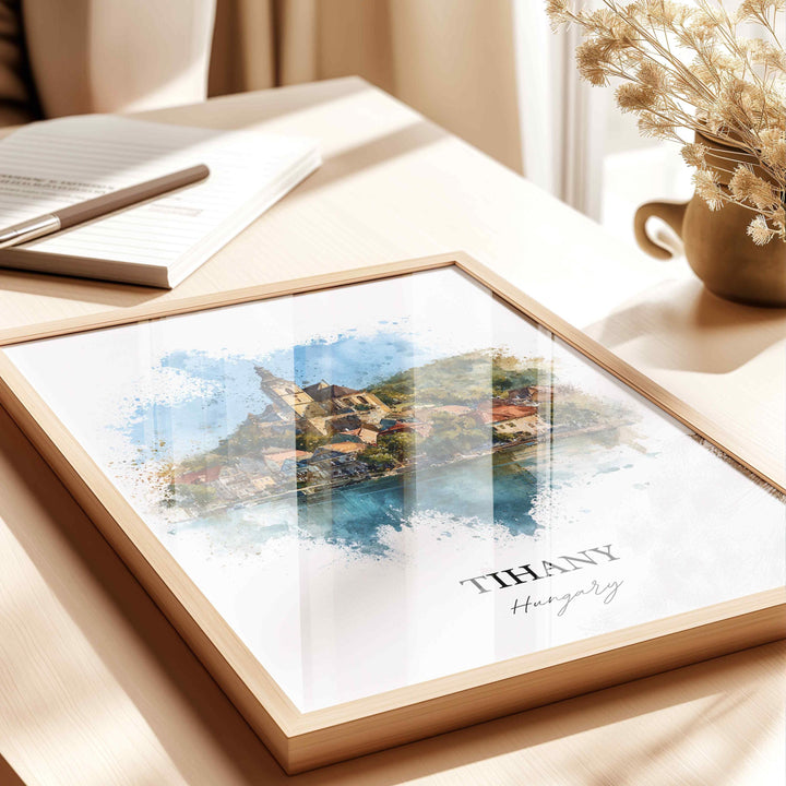 Tihany, Hungary – Watercolor Art Print