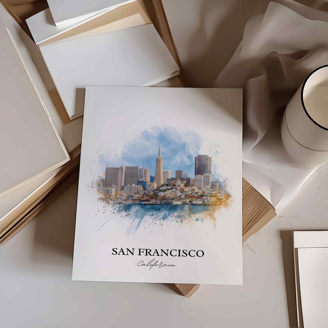 San Francisco, California – Watercolor Art Print