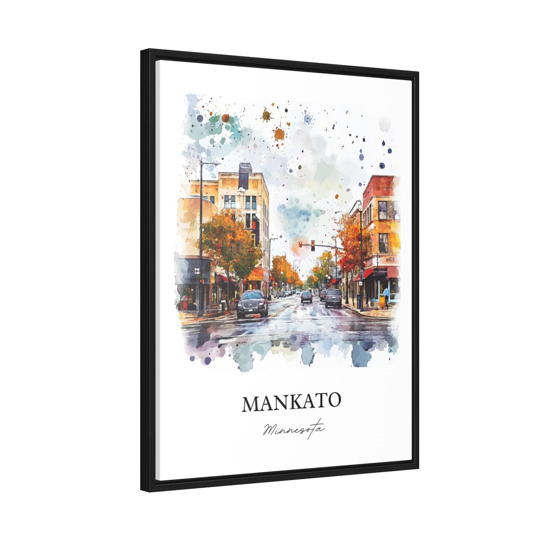 Mankato MN Wall Art,  Blue Earth MN Print, Minnesota Watercolor Art, Mankato Gift, Travel Print, Travel Poster, Housewarming Gift