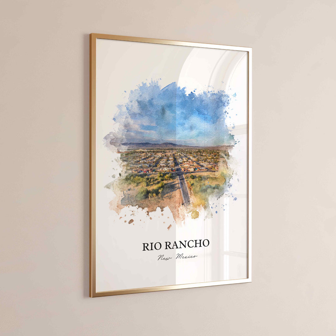 Rio Rancho Wall Art, New Mexico Print, Rio Rancho Watercolor Art, New Mexico Gift, Travel Print, Travel Poster, Housewarming Gift