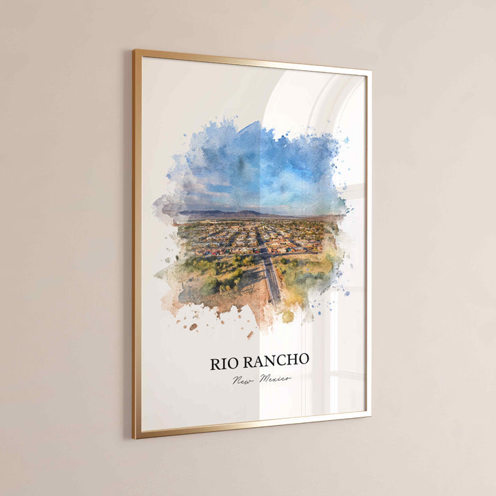 Rio Rancho Wall Art, New Mexico Print, Rio Rancho Watercolor Art, New Mexico Gift, Travel Print, Travel Poster, Housewarming Gift
