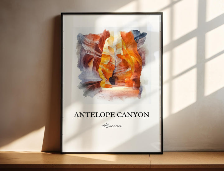 Antelope Canyon Art, Lechee Arizona Print, Antelope AZ Watercolor Art, Antelope Canyon Gift, Travel Print, Travel Poster, Housewarming Gift