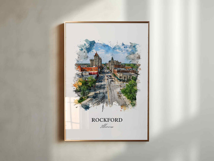 Rockford, Illinois – Watercolor Art Print