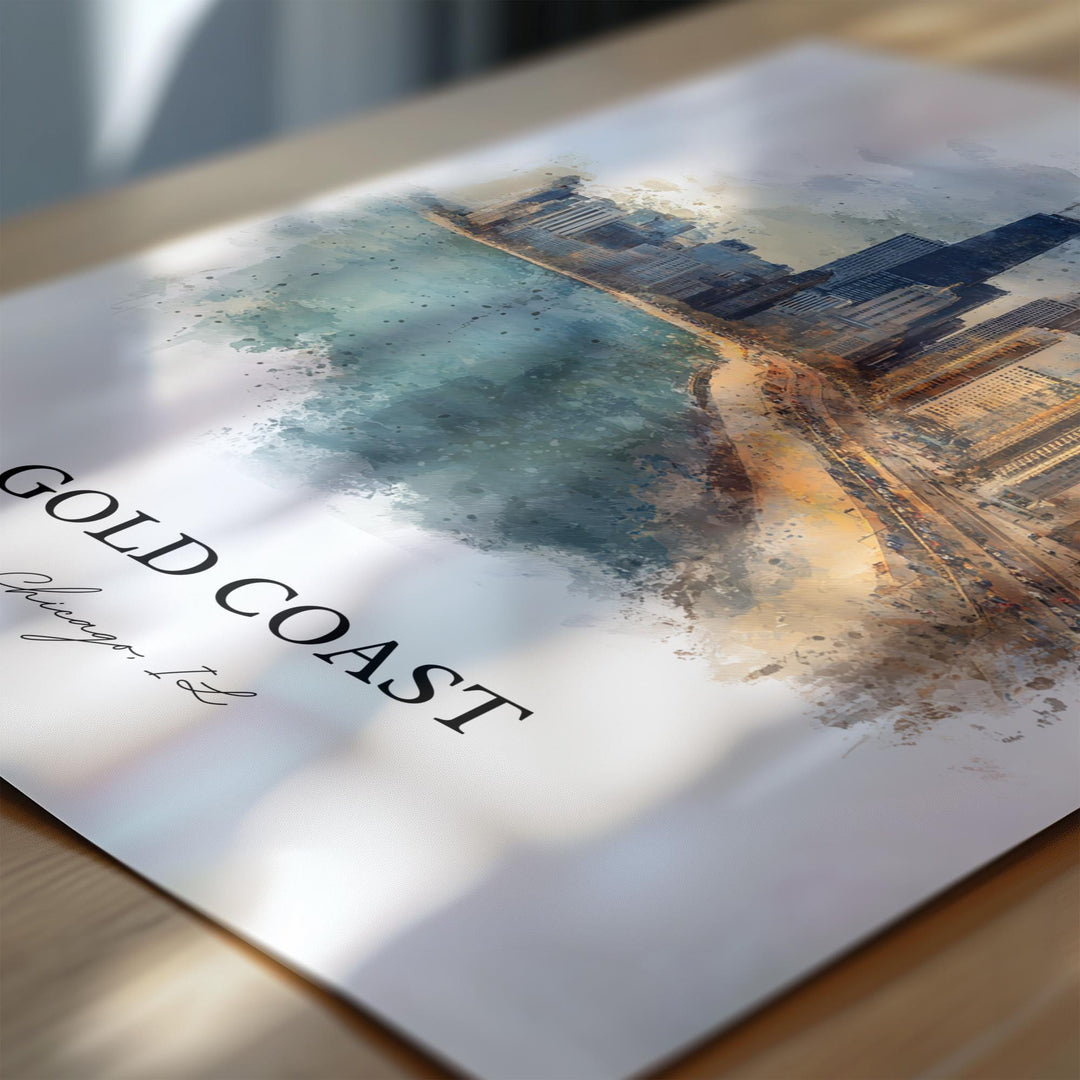 Gold Coast, Chicago, Illinois – Watercolor Art Print