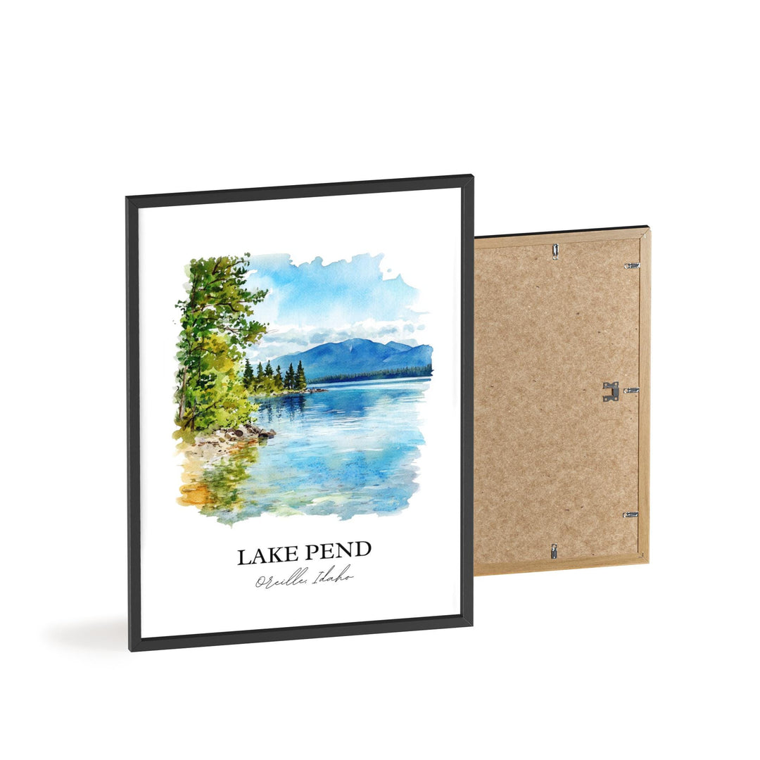 Lake Pend Oreille, United States – Watercolor Art Print