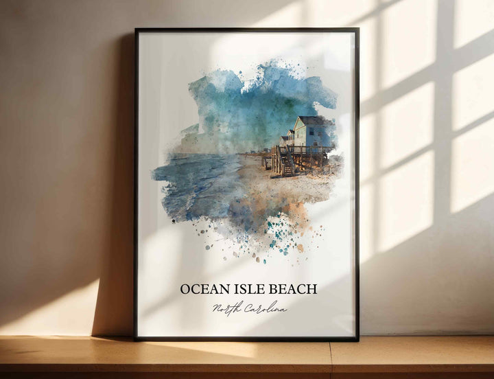 Ocean Isle Beach, North Carolina – Watercolor Art Print