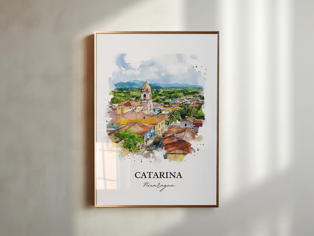 Catarina Wall Art, Masaya Dept Print, Nicaragua Watercolor Art, Catarina Gift, Travel Print, Travel Poster, Housewarming Gift