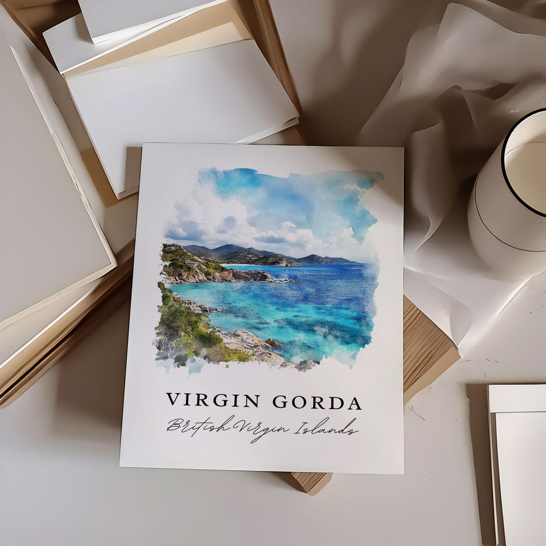 Virgin Gorda, BVI – Watercolor Art Print