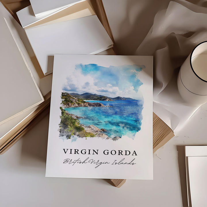 Virgin Gorda, BVI – Watercolor Art Print