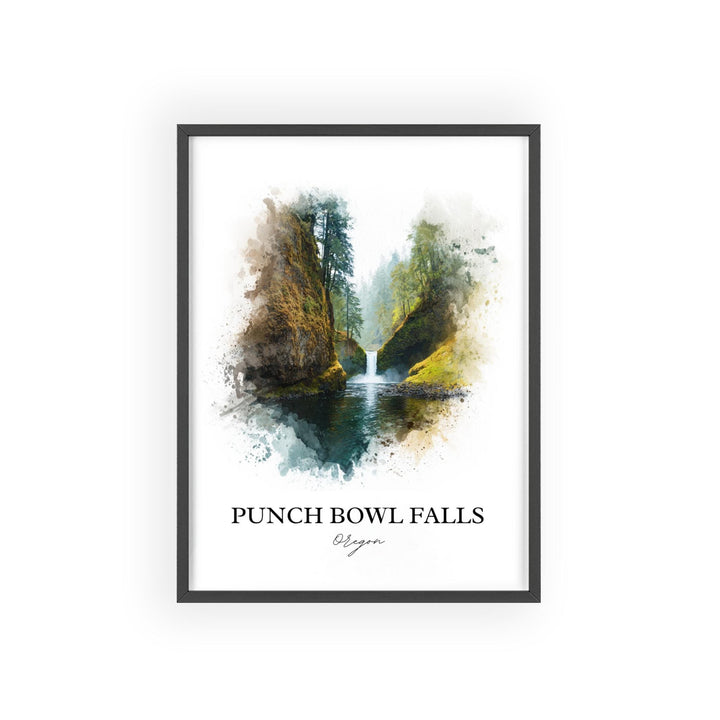 Punch Bowl Falls Wall Art, Columbia River Gorge Print, Oregon Art, Punch Bowl Falls Gift, Travel Print, Travel Poster, Housewarming Gift
