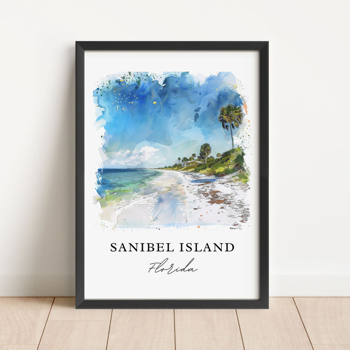 Sanibel Island Wall Art, Sanibel Island Print, Sanibel Isl Watercolor, Sanibel Island Gift,