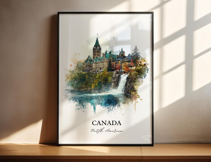 Canada Wall Art, Canada Print, Canada Watercolor Art, Canada Country Gift, Travel Print, Travel Poster, Housewarming Gift