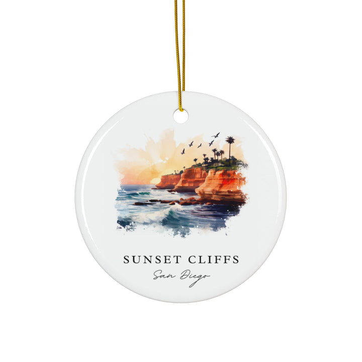 Sunset Cliffs Ornament: Unique Sunset Cliffs Souvenir, San Diego Xmas Decor, and Authentic San Diego Gift