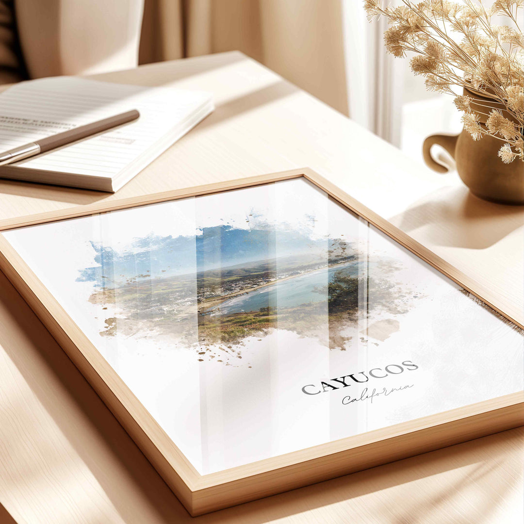 Cayucos, California – Watercolor Art Print