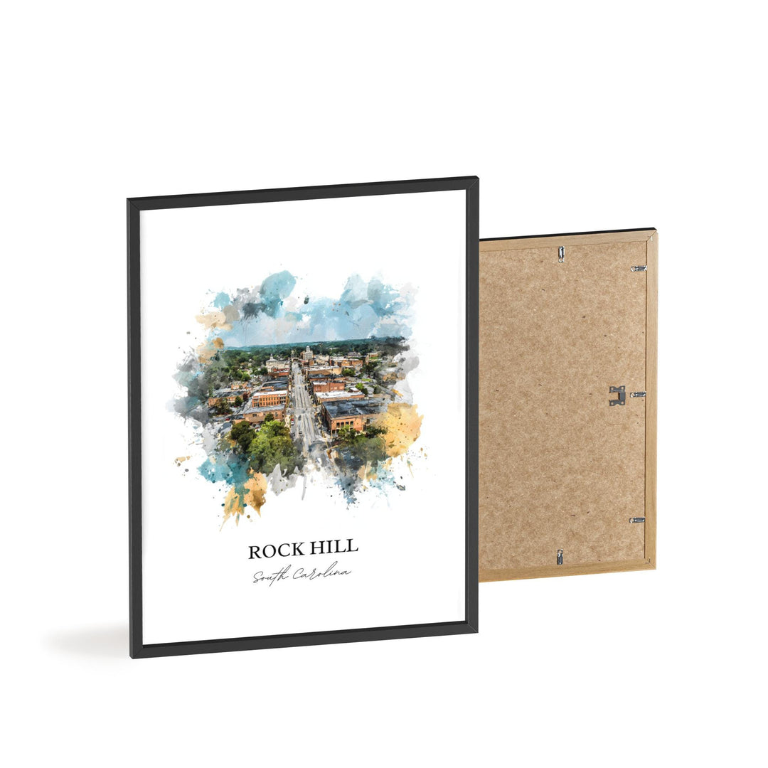 Rock Hill, South Carolina – Watercolor Art Print