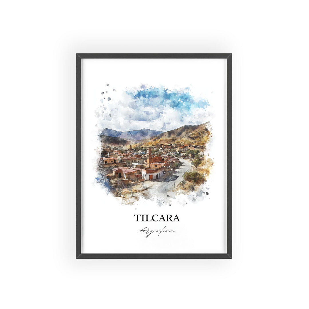 Tilcara Wall Art, Tilcara Agrentina Print, Argentina Watercolor Art, Tilcara Gift, Travel Print, Travel Poster, Housewarming Gift