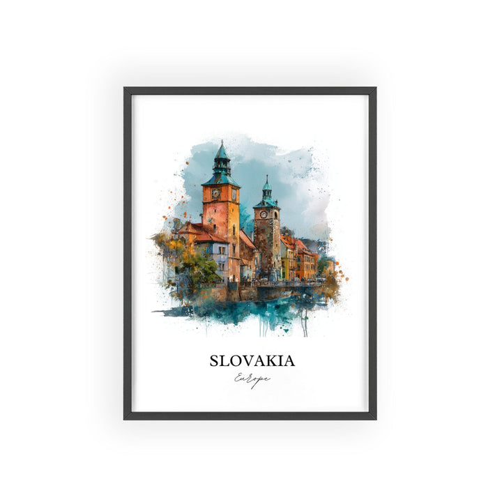 Slovakia Wall Art, Slovakia Print, Slovakia Watercolor Art, Slovakia Travel Gift, Travel Print, Travel Poster, Housewarming Gift