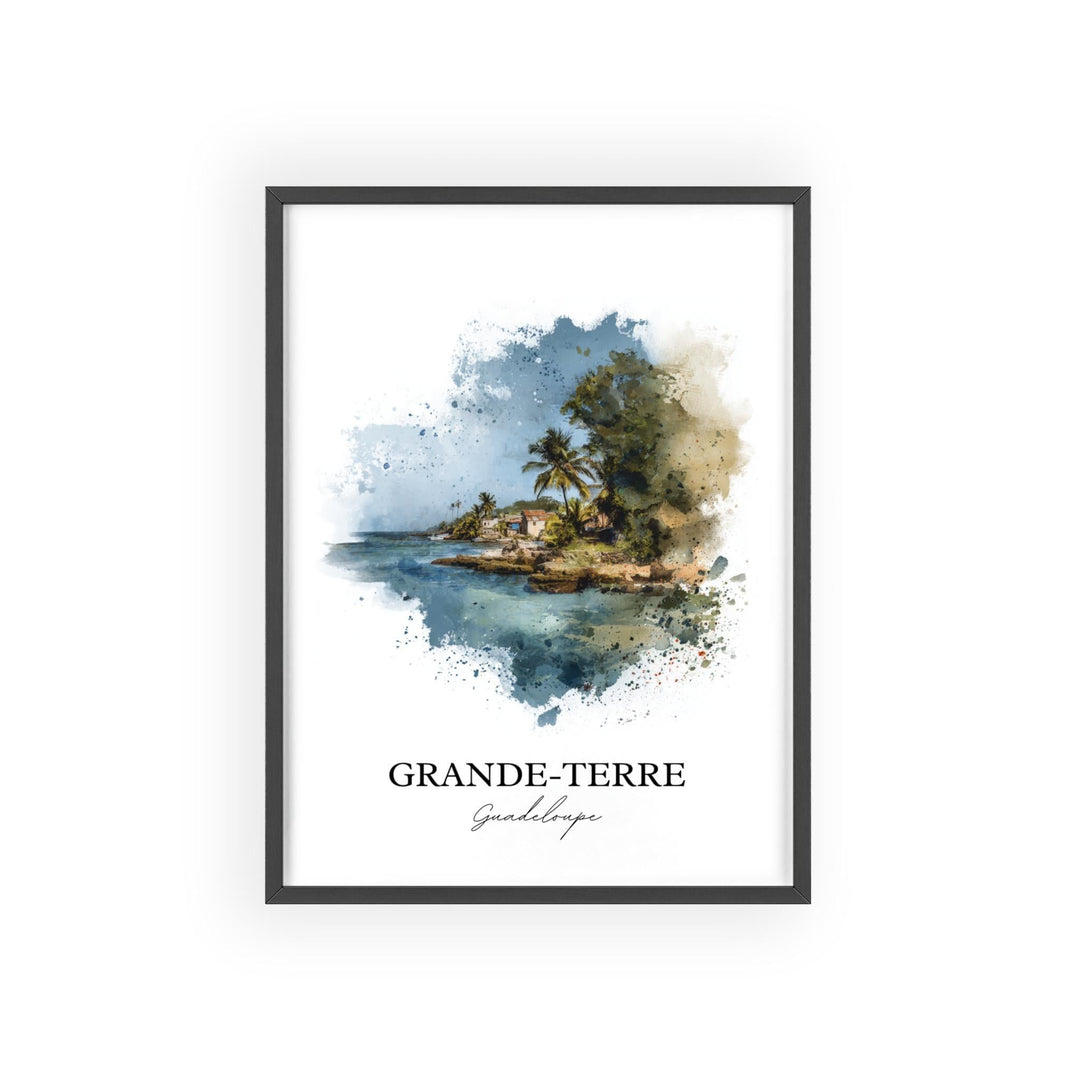 Grande-Terre Wall Art, Guadeloupe Print, Guadeloupe Watercolor Art, Guadeloupe Gift, Guadeloupe Print, Travel Poster, Housewarming Gift