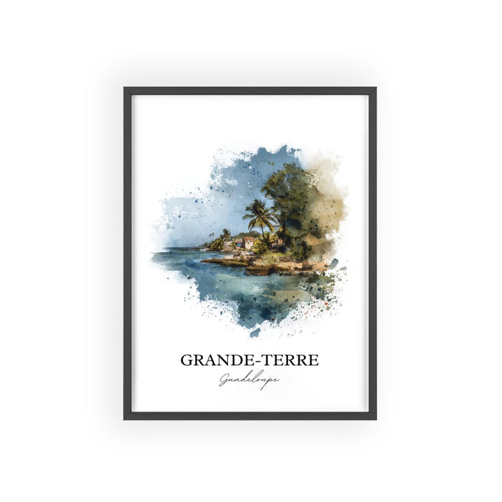 Grande-Terre Wall Art, Guadeloupe Print, Guadeloupe Watercolor Art, Guadeloupe Gift, Guadeloupe Print, Travel Poster, Housewarming Gift