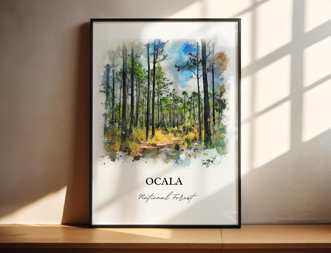 Ocala National Forest, USA – Watercolor Art Print