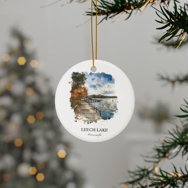 Leech Lake MN Ornament: Unique Leech Lake MN Souvenir, Minnesota Xmas Decor, and Authentic Leech Lake Gift