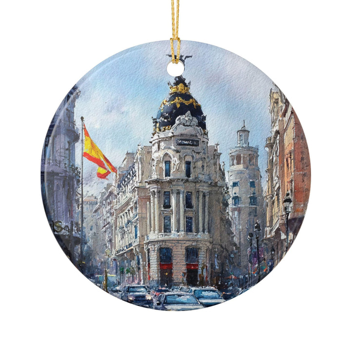 Madrid Spain Ornament: Unique Madrid Souvenir, Madrid Xmas Decor, and Authentic Madrid Skyline Gift