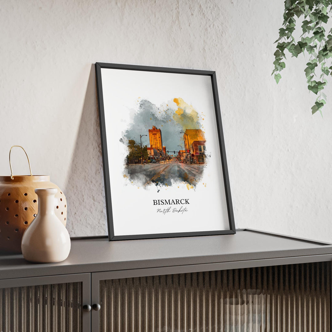 Bismarck, North Dakota Wall Art, Bismarck Print, Bismarck Watercolor Art, North Dakota Gift, Travel Print, Travel Poster, Housewarming Gift
