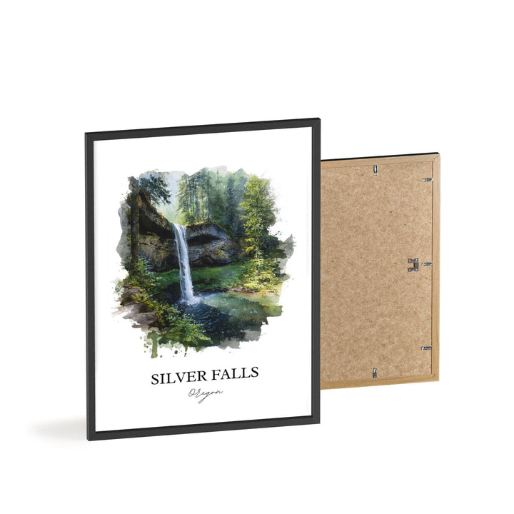 Silver Falls, Oregon, USA – Watercolor Art Print