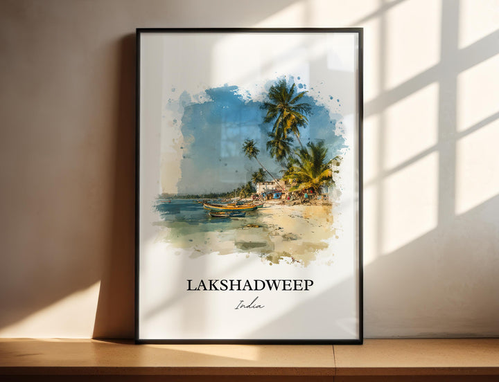 Lakshadweep Wall Art, Lakshadweep India Print, India Watercolor Art, Lakshadweep Gift, Travel Print, Travel Poster, Housewarming Gift
