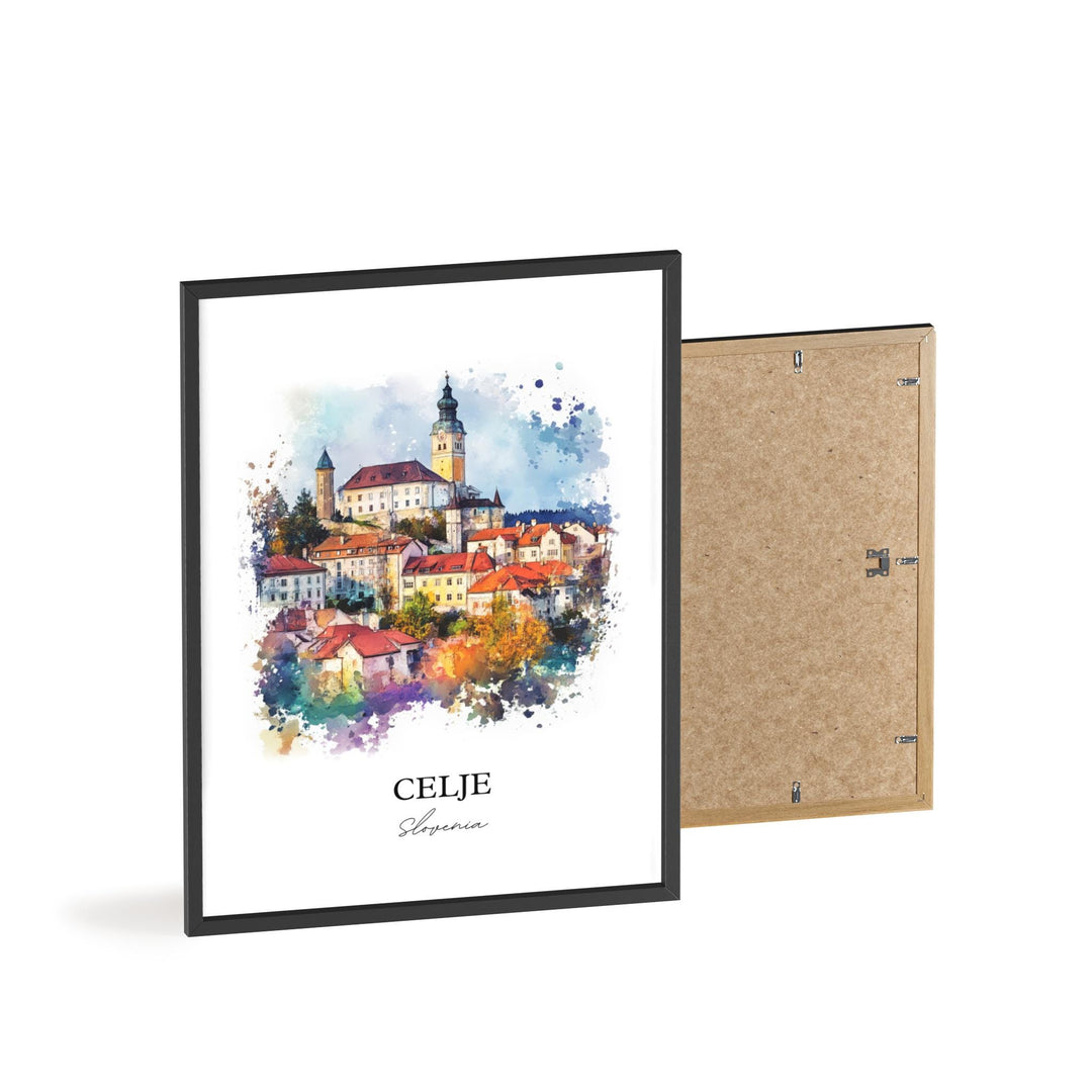 Celje Wall Art, Styria Region Print, Slovenia Watercolor Art, Celje Slovenia Gift, Travel Print, Travel Poster, Housewarming Gift