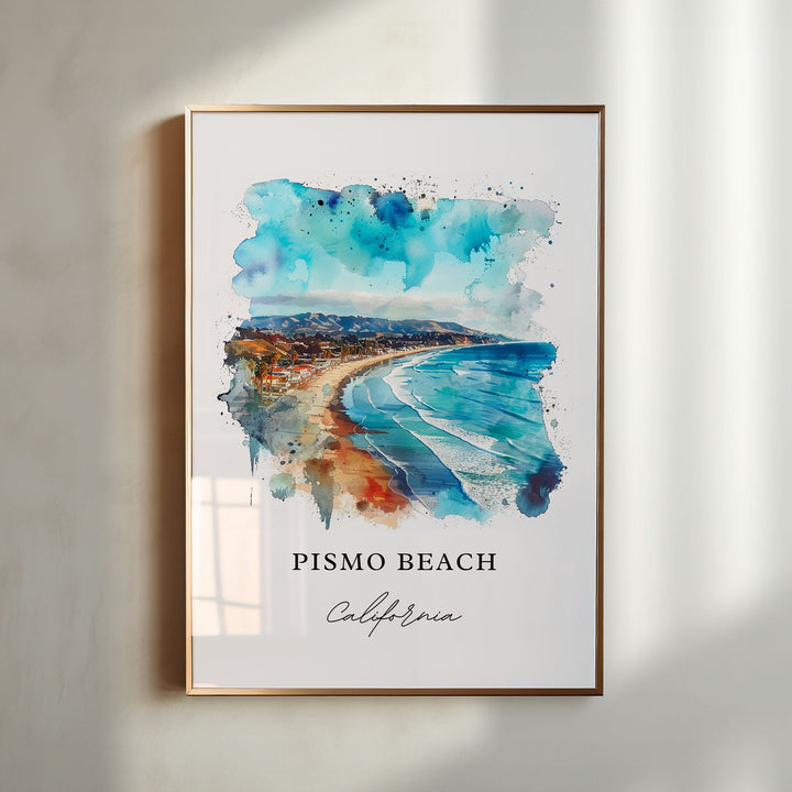 Pismo Beach Art, Central Coast Cali Print, Pismo Beach Watercolor, Pismo Beach Gift,