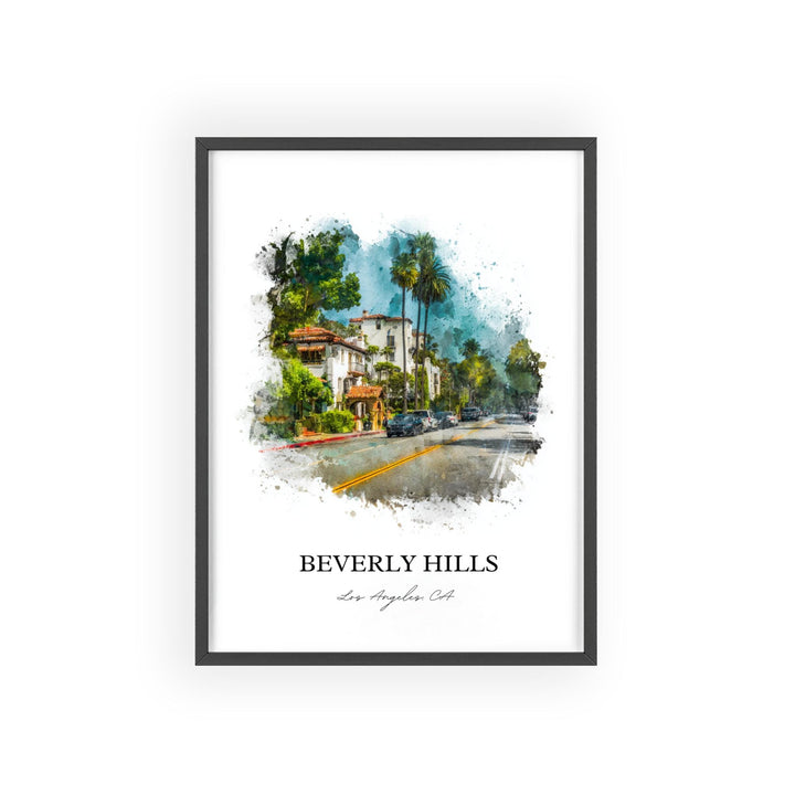 Beverly Hills, California – Watercolor Art Print
