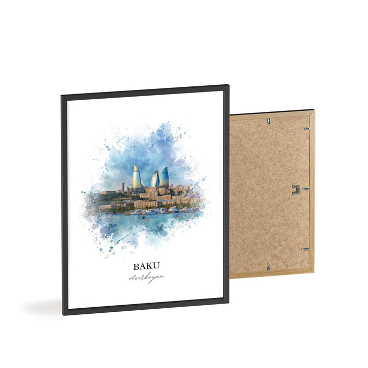 Baku, Azerbaijan – Watercolor Art Print