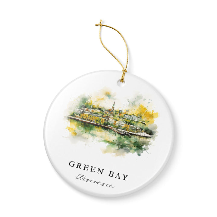 Green Bay Ornament: Unique Green Bay Souvenir, Wisconsin Xmas Decor, and Authentic Green Bay WI Gift