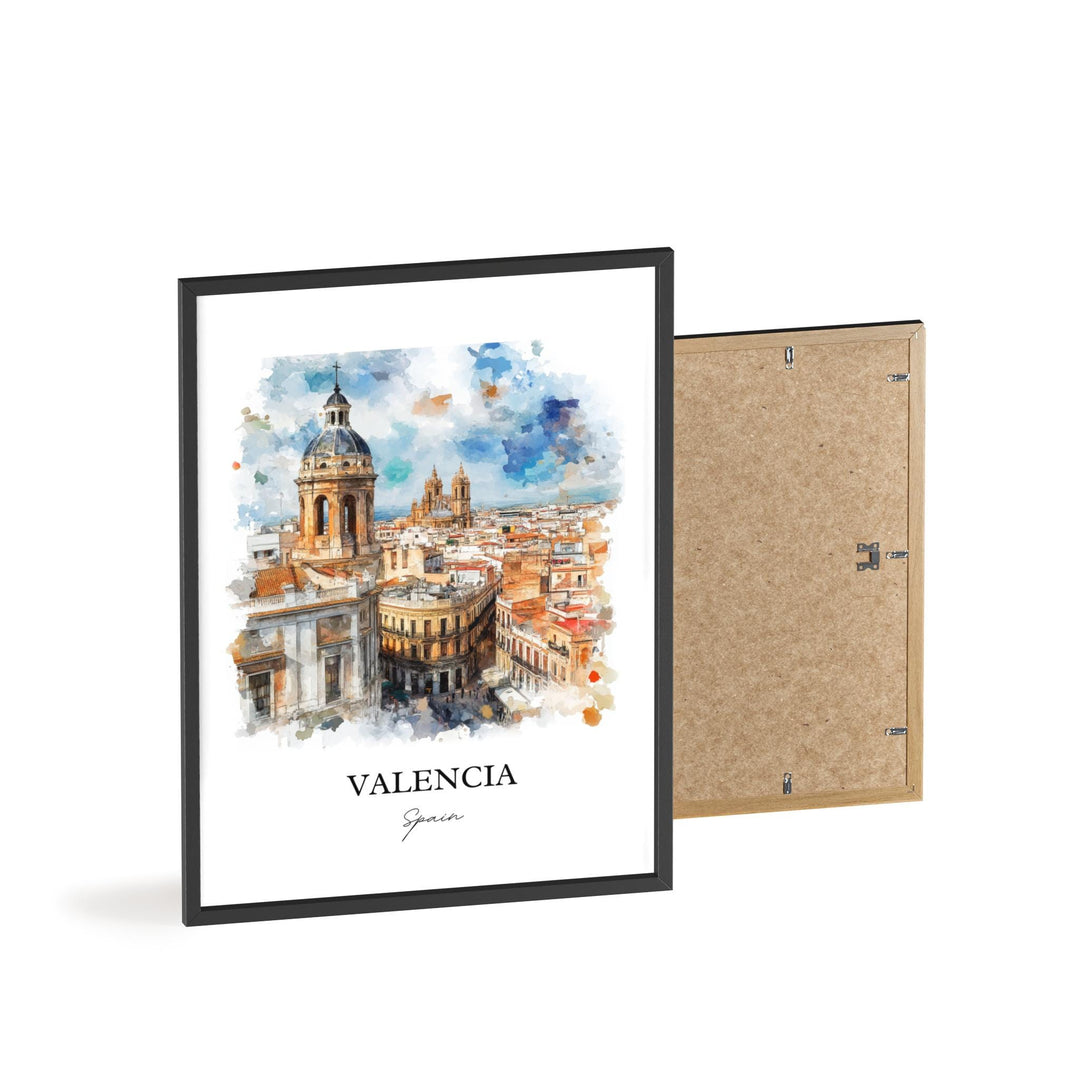 Valéncia Spain Art, Valencia Spain Print, Valéncia Spain Watercolor, Iberian Peninsula Gift, Travel Print, Travel Poster, Housewarming Gift