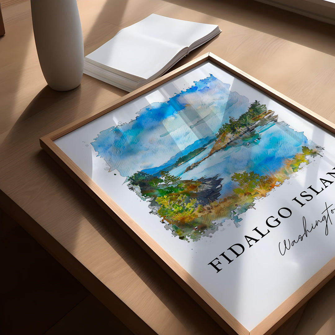 Fidalgo Island Art, Fidalgo Island Print, Skagit County Watercolor, Fidalgo WA Gift,
