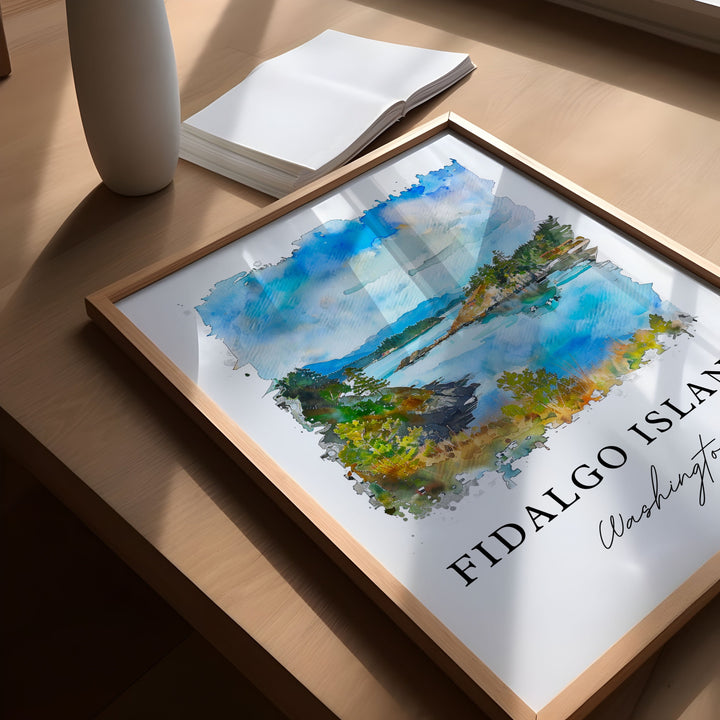 Fidalgo Island Art, Fidalgo Island Print, Skagit County Watercolor, Fidalgo WA Gift,