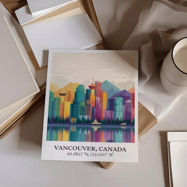 Vancouver Art, Vancouver Retro Travel Art, Vancouver Home Decor, Vancouver Gift, BC Travel Art, Travel Prints, Housewarming Gift