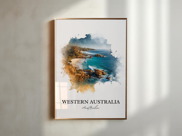 Western Australia Art, Australia Print, Australia Watercolor Art, Western Australia Gift, Travel Print, Travel Poster, Housewarming Gift