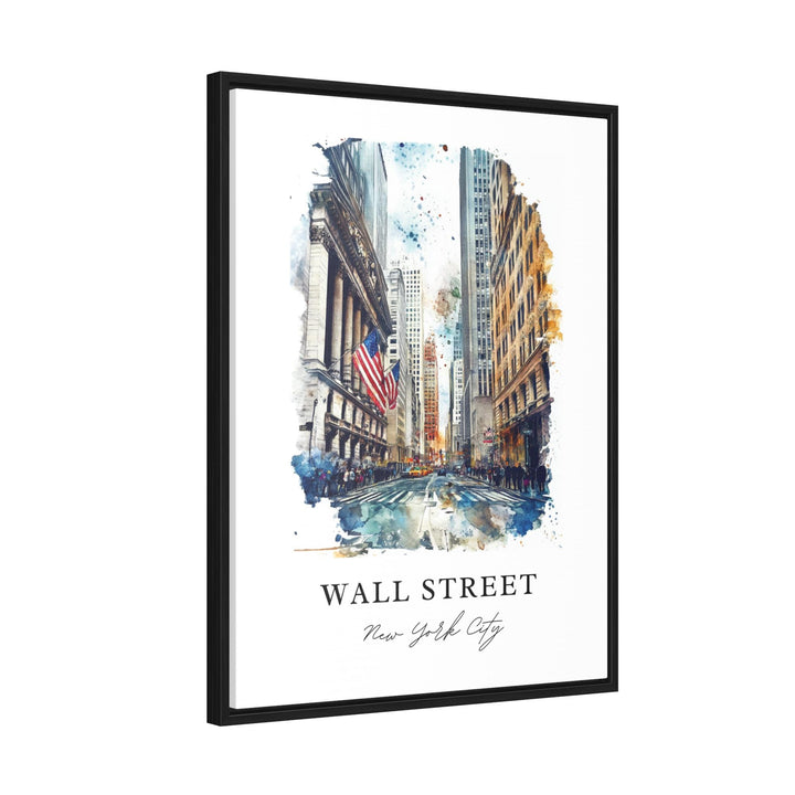 Wall Street NYC Art, Wall Street Print, Lower Manhattan Watercolor Art, Wall Street Gift,