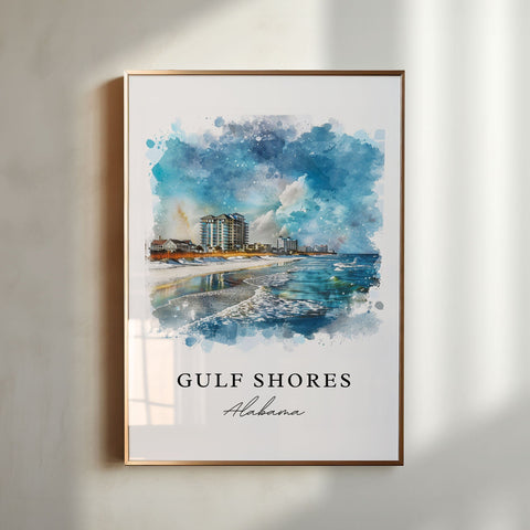 Gulf Shores AL Wall Art, Alabama Print, Gulf Shores Wall Art, Gulf Shores Gift, Travel Print, Travel Poster, Travel Gift, Housewarming Gift