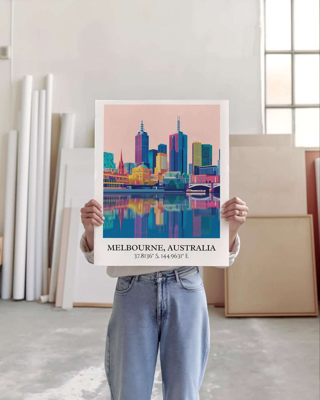 Melbourne Art, Melbourne Retro Travel Art, Melbourne Home Decor, Melbourne Gift, Australia Travel Art, Travel Prints, Housewarming Gift